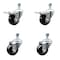 Service Caster 3.5 Inch SS Hard Rubber Swivel 12mm Threaded Stem Caster Lock Brake, 2PK SCC-SSTSTTL20S3514-HRS-M1215-2-S2 - alternate 2